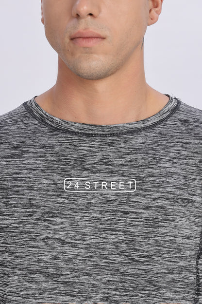Men's Steel Grey Active Wear Half Sleeve T-shirt