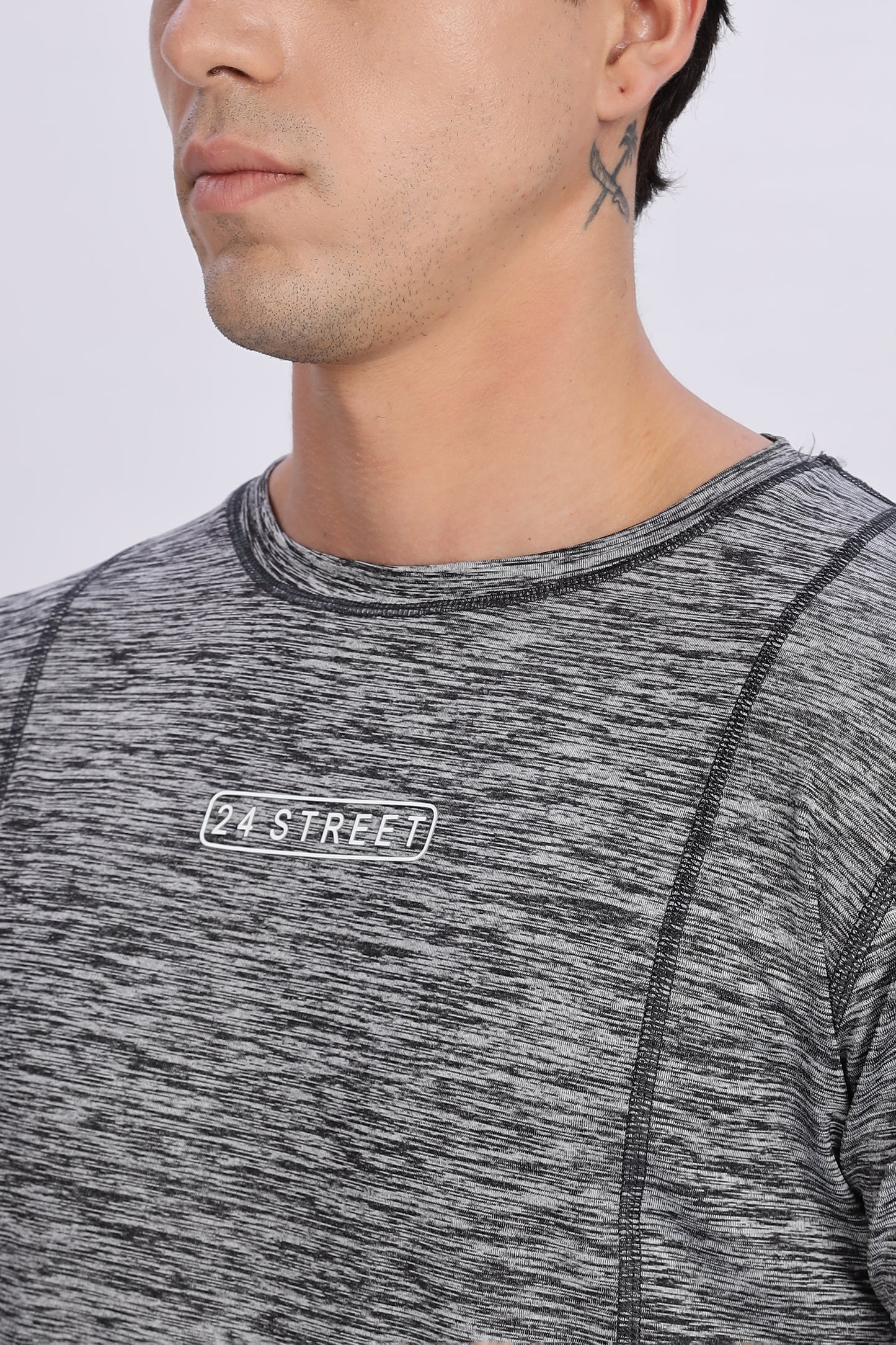 Men's Steel Grey Active Wear Half Sleeve T-shirt