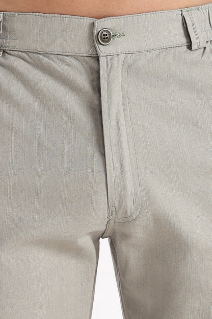 Men's linen Postel Olive comfort crop pant