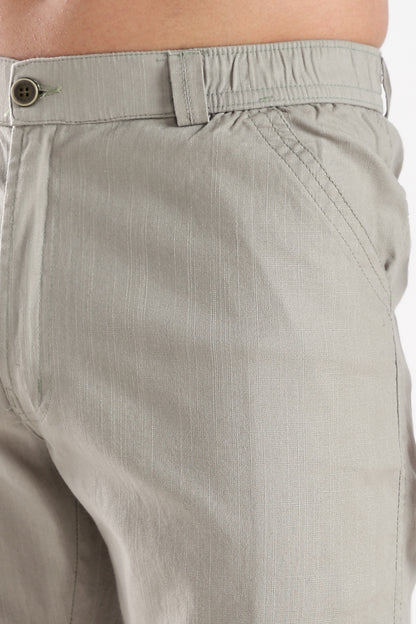 Men's linen Postel Olive comfort crop pant
