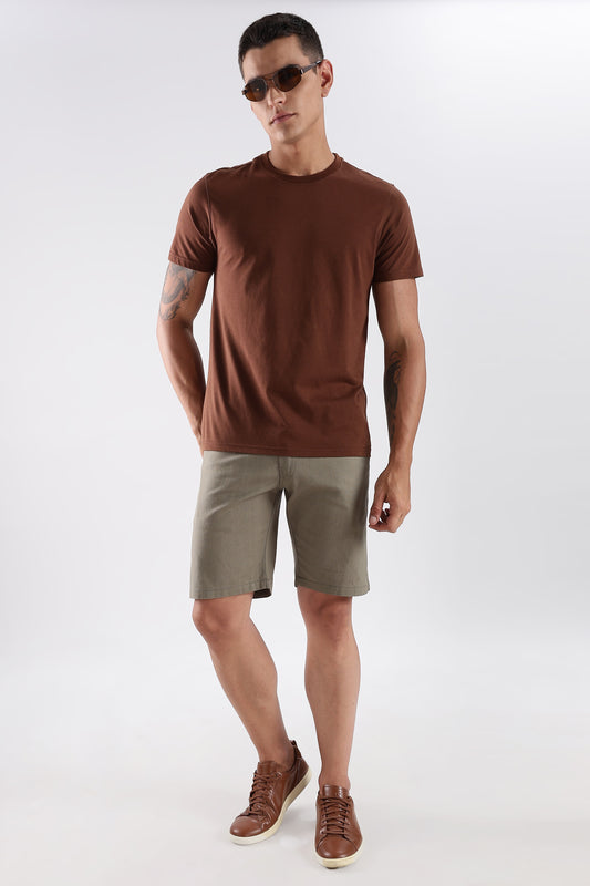 Men's linen Dusty Olive comfort crop pant