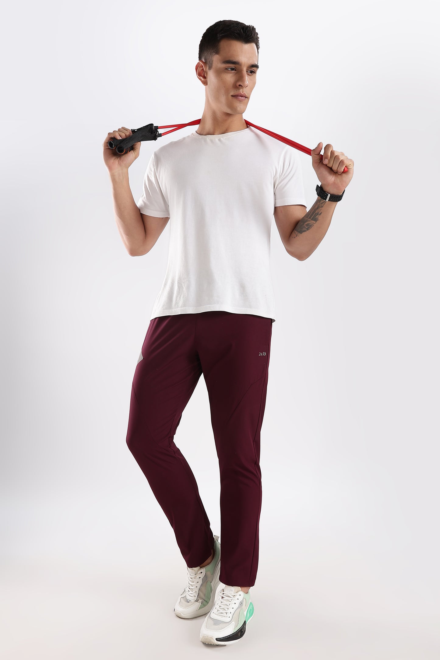 Men's Maroon sports fitness trouser