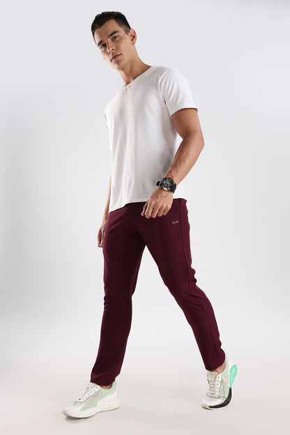 Men's Maroon sports fitness trouser
