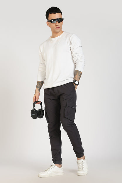 Men's Dark Grey Sprint Ease Solid Jogger Cotton
