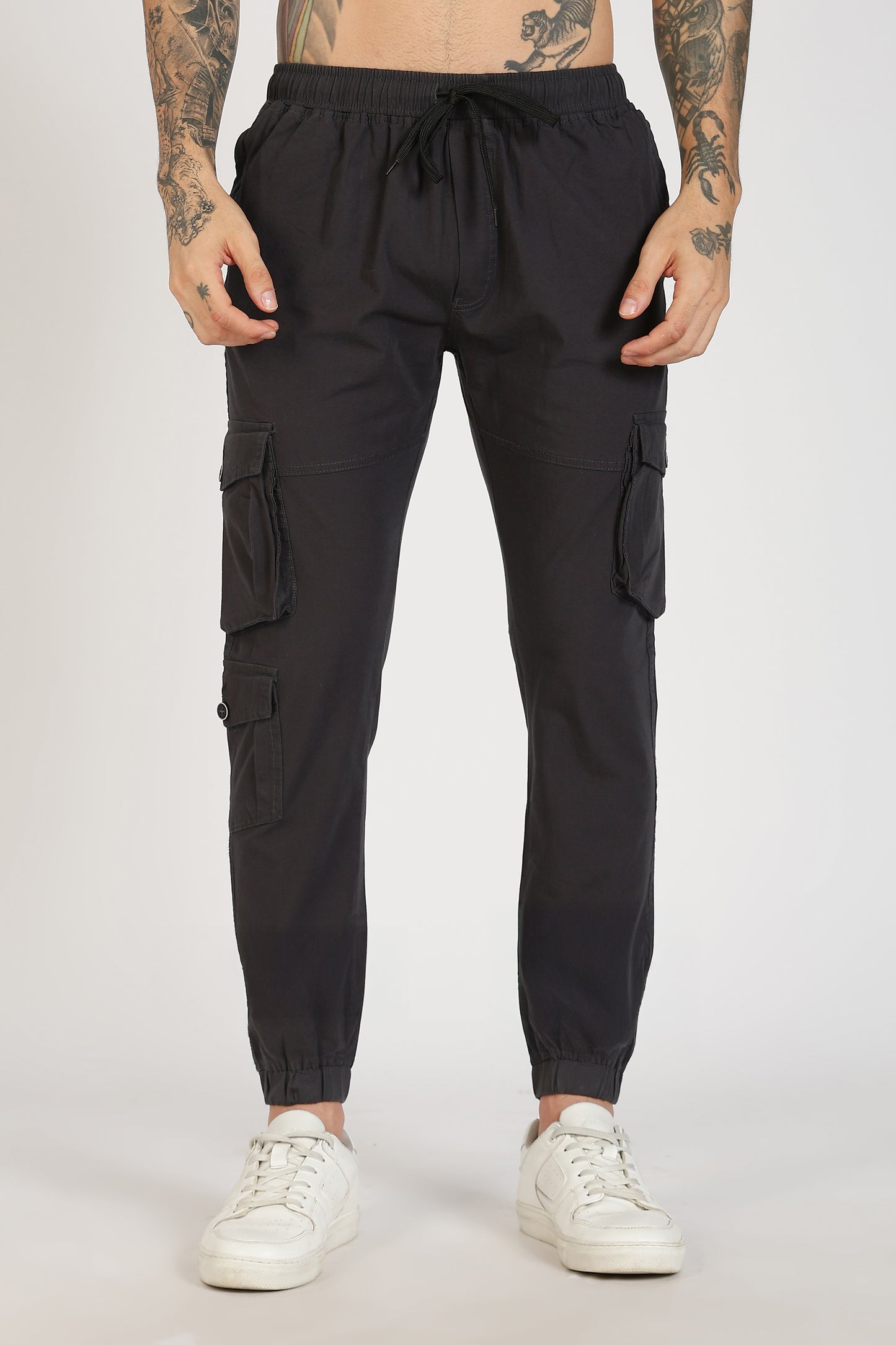 Men's Dark Grey Sprint Ease Solid Jogger Cotton