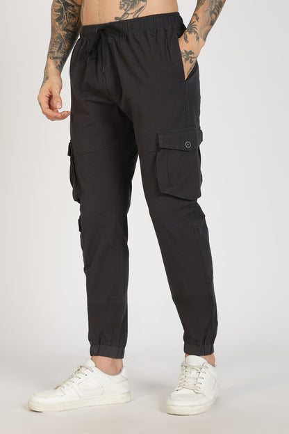 Men's Dark Grey Sprint Ease Solid Jogger Cotton
