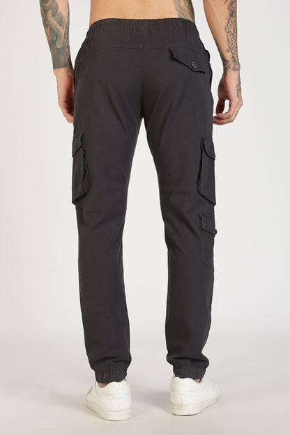 Men's Dark Grey Sprint Ease Solid Jogger Cotton