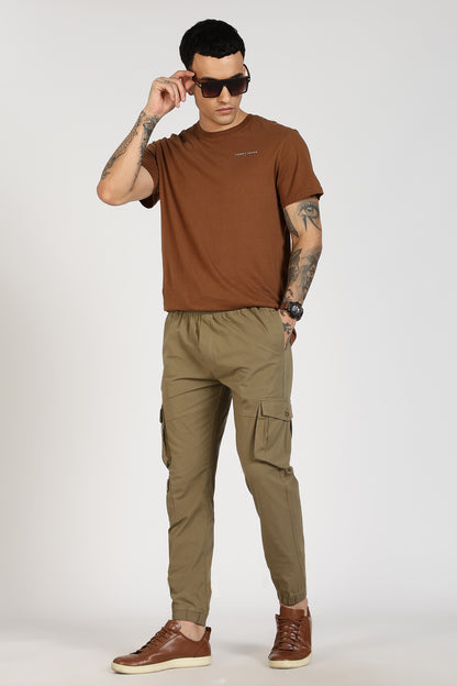 Men's Mantis Green Sprint Ease Solid Jogger Cotton