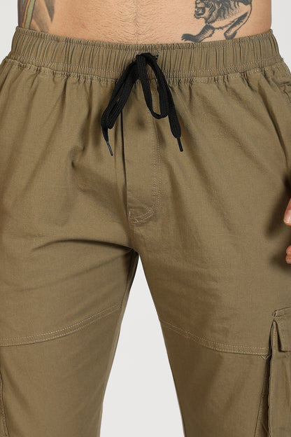 Men's Mantis Green Sprint Ease Solid Jogger Cotton