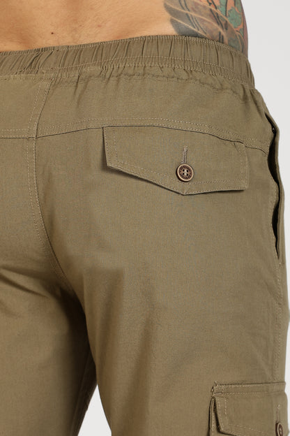 Men's Mantis Green Sprint Ease Solid Jogger Cotton