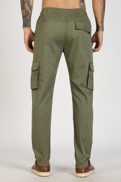 Men's Green Power Stride Solid Jogger Cotton
