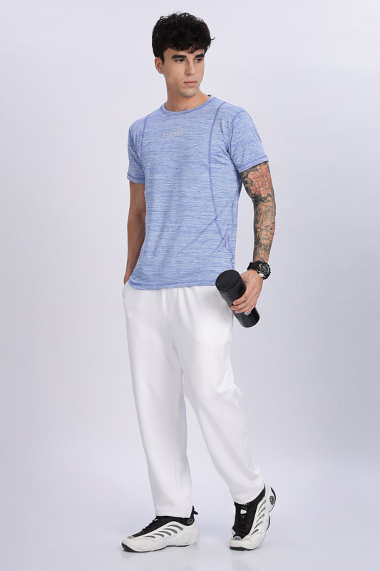 Men's Sky Blue Active Wear Half Sleeve T-shirt