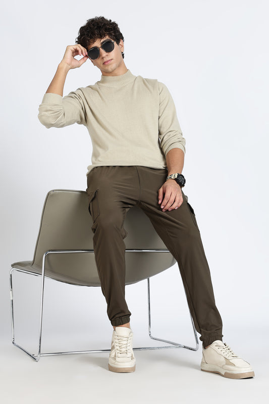Men's Green Elite Joggers Solid