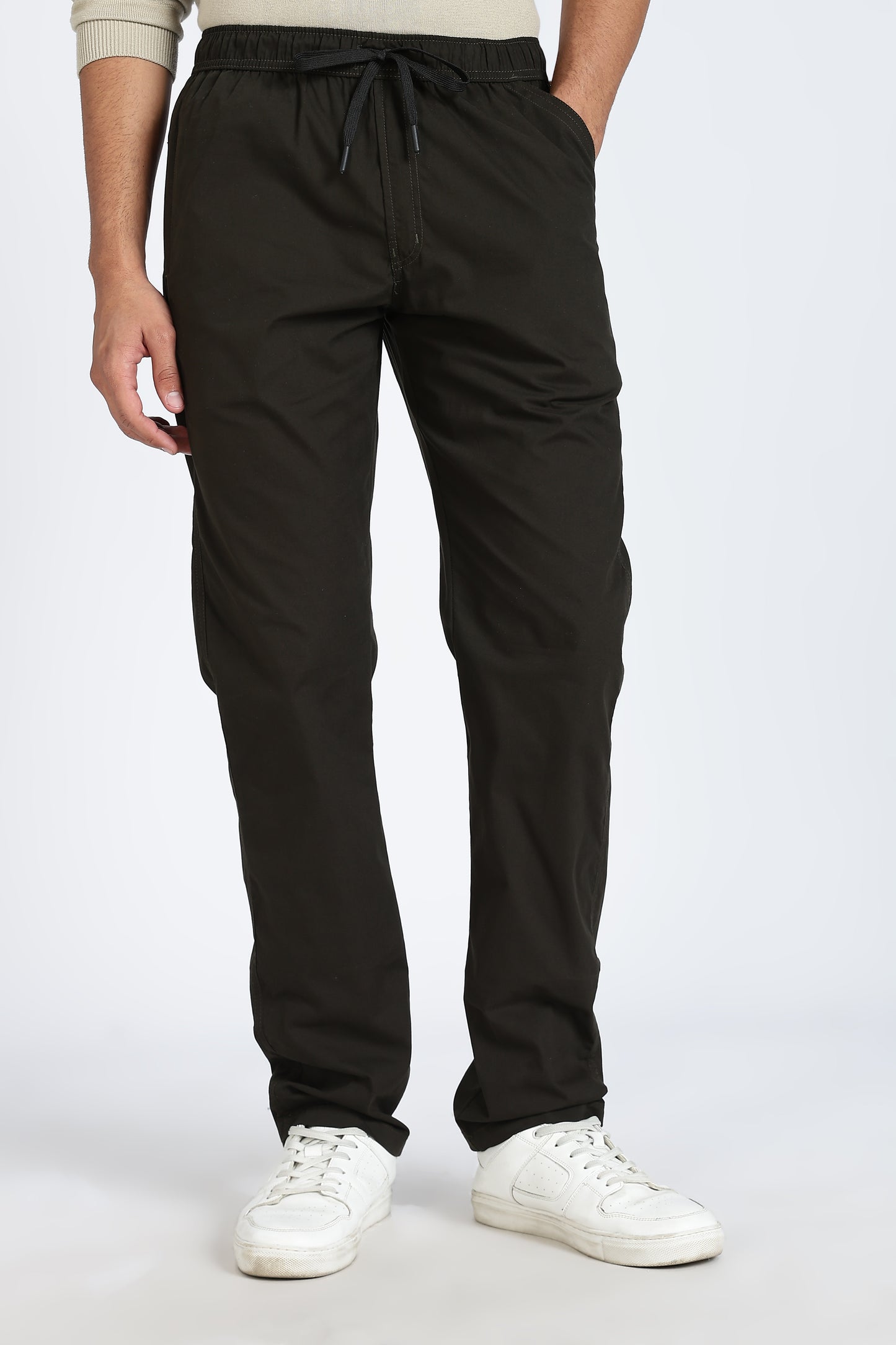 Men's Dark Olive Relax Fit Pyjamas Pants Solid Comfort Cotton