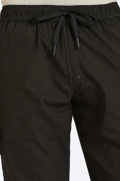 Men's Dark Olive Relax Fit Pyjamas Pants Solid Comfort Cotton