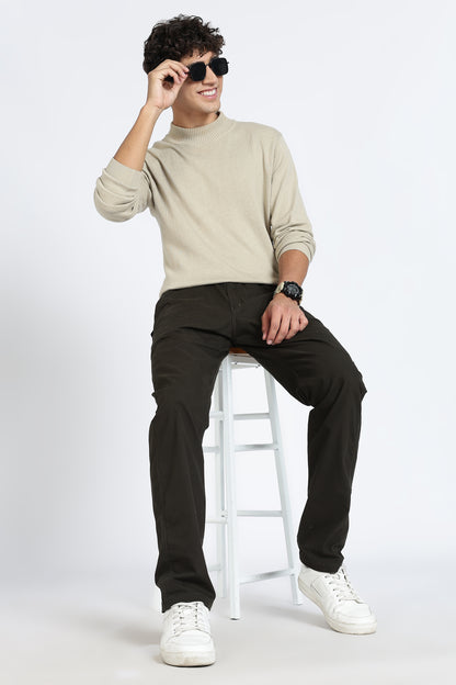 Men's Dark Olive Relax Fit Pyjamas Pants Solid Comfort Cotton