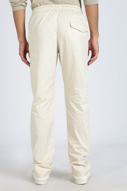Men's Cream Relax Fit Pyjamas Pants Solid Comfort Cotton