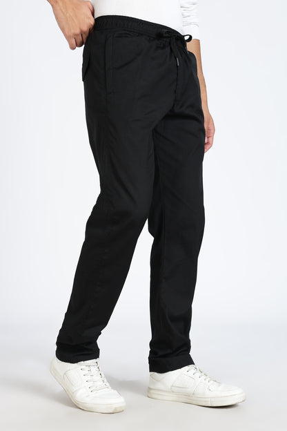 Men's Black Relax Fit Pyjamas Pants Solid Comfort Cotton