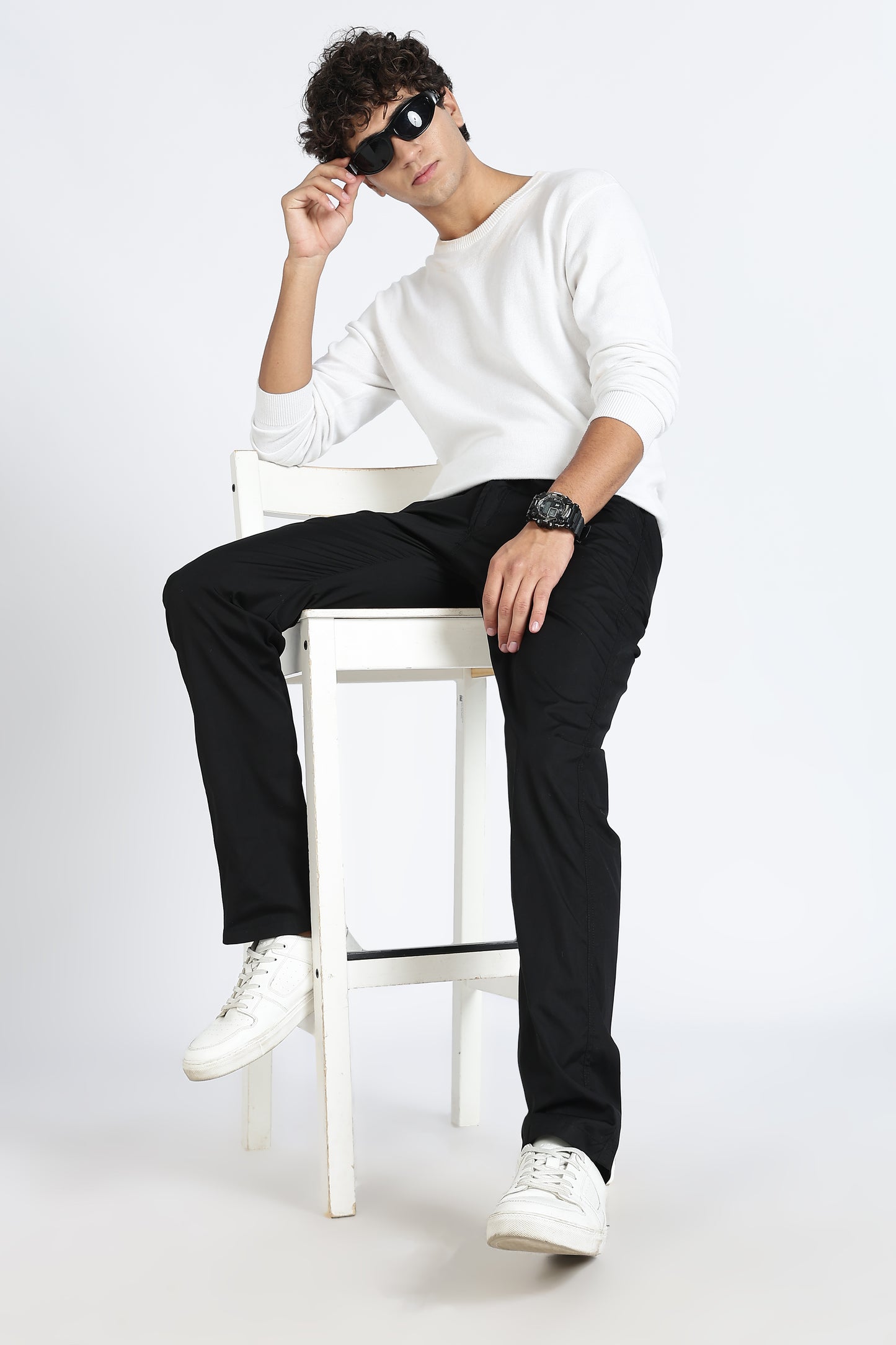 Men's Black Relax Fit Pyjamas Pants Solid Comfort Cotton