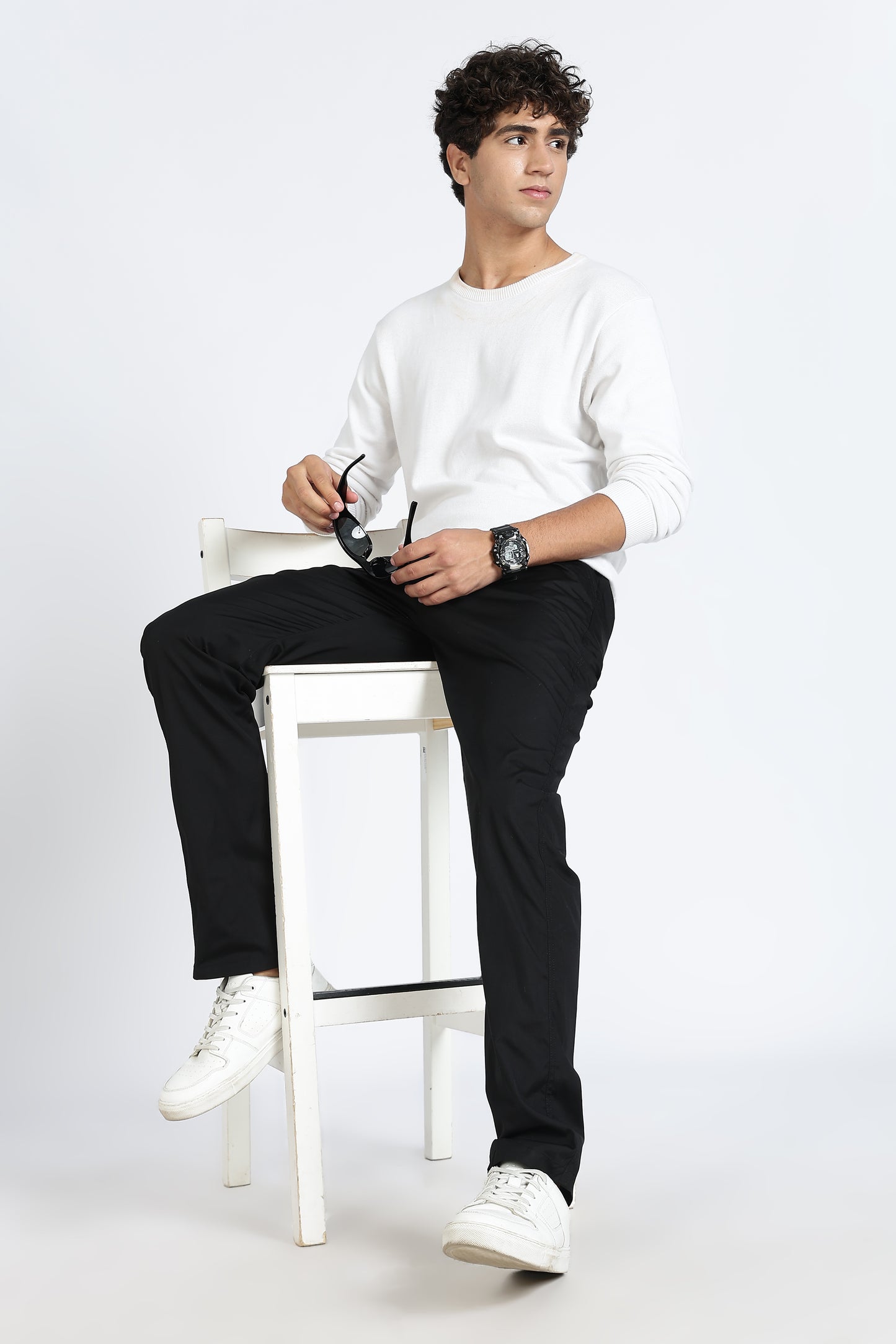 Men's Black Relax Fit Pyjamas Pants Solid Comfort Cotton