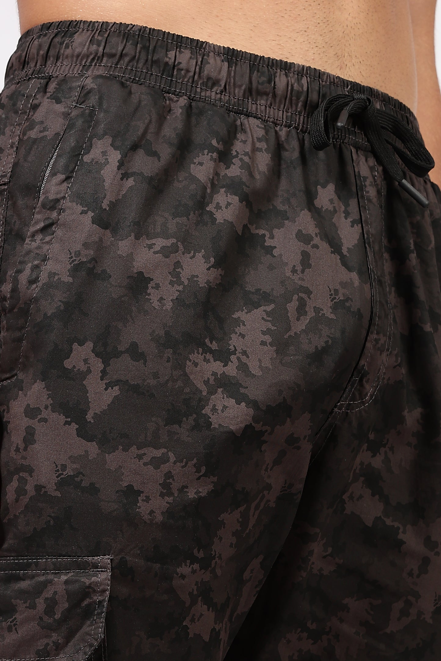 Men's Grey Street Runner MIlitary Print Jogger Cotton