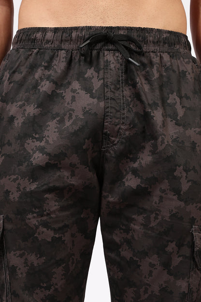 Men's Grey Street Runner MIlitary Print Jogger Cotton