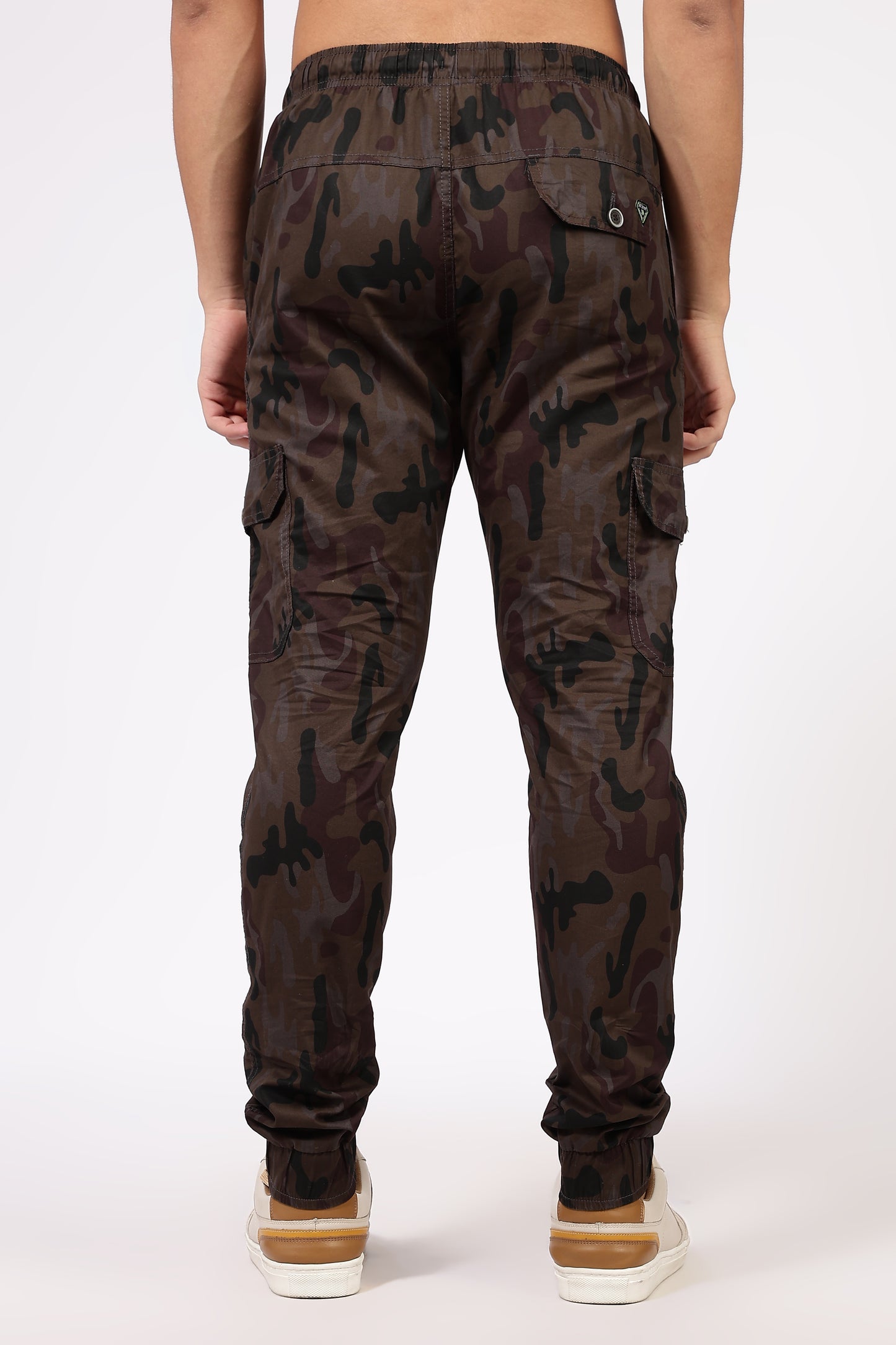 Men's Brown Street Runner MIlitary Print Jogger Cotton