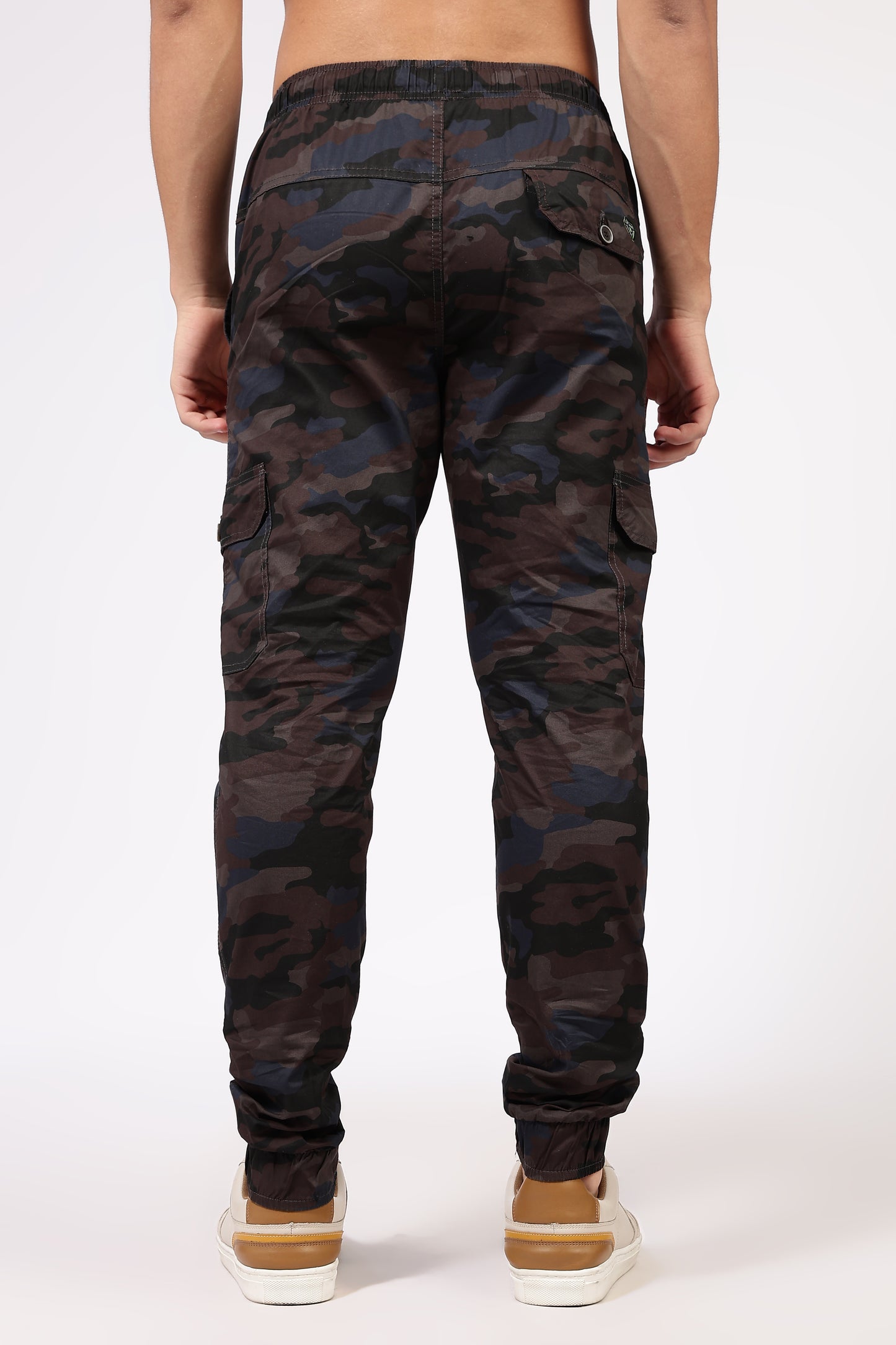 Men's Blue Street Runner MIlitary Print Jogger Cotton