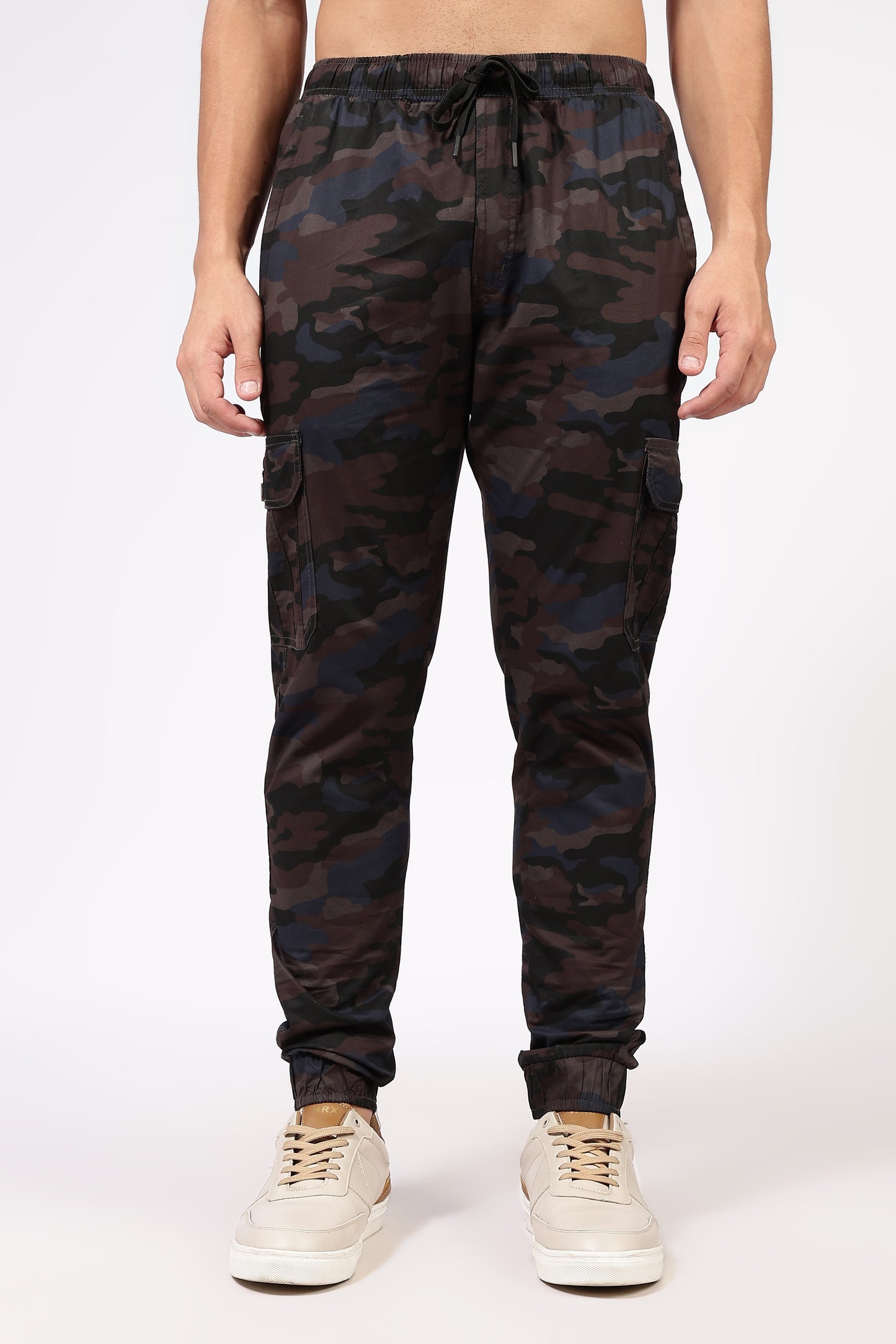 Men's Blue Street Runner MIlitary Print Jogger Cotton