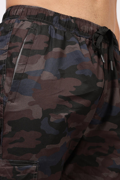 Men's Blue Street Runner MIlitary Print Jogger Cotton