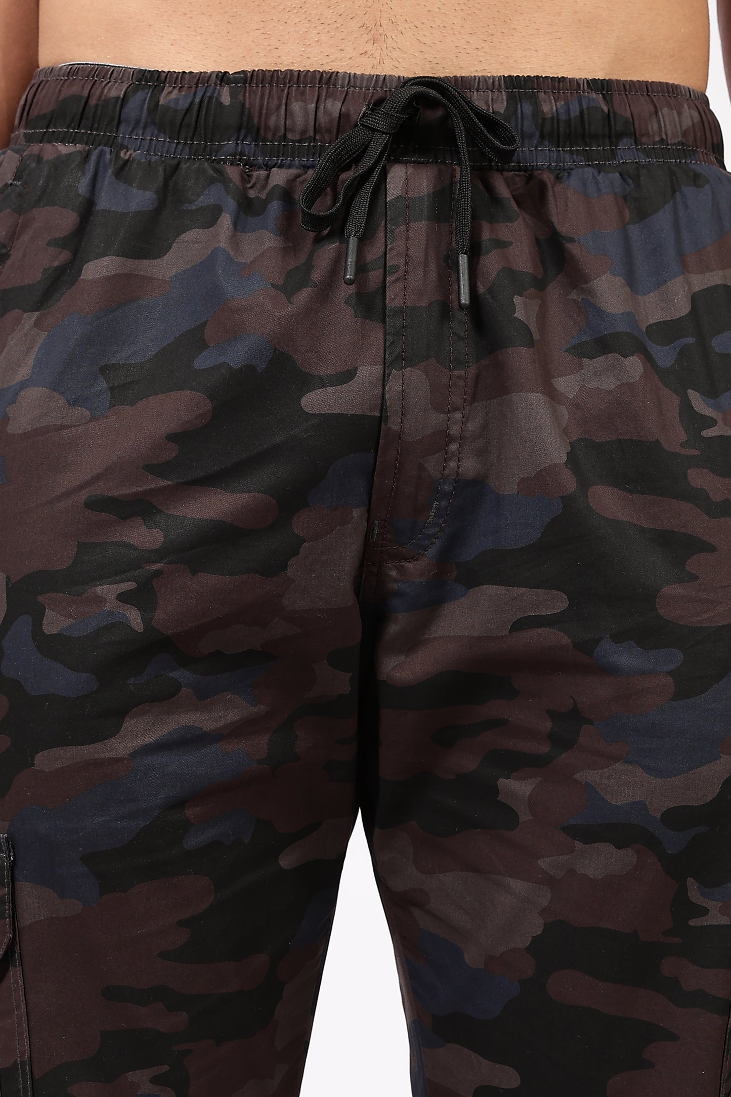 Men's Blue Street Runner MIlitary Print Jogger Cotton