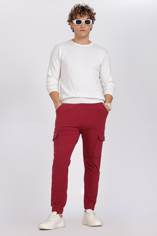 Men's Red Superior Fit Cargo Joggers