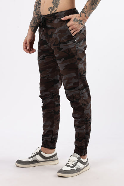 Men's Grey Military Printed Jogger