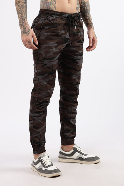 Men's Grey Military Printed Jogger