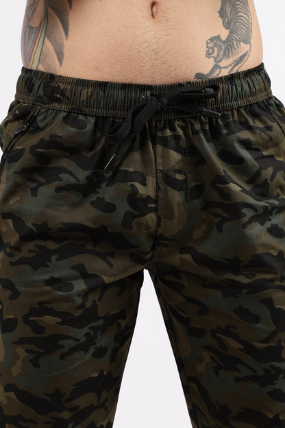 Men's Green Military Printed Jogger
