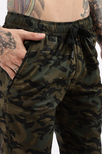 Men's Green Military Printed Jogger