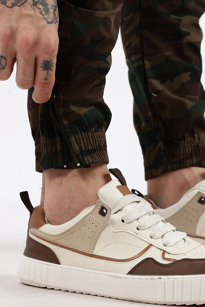Men's Brown Military Printed Jogger