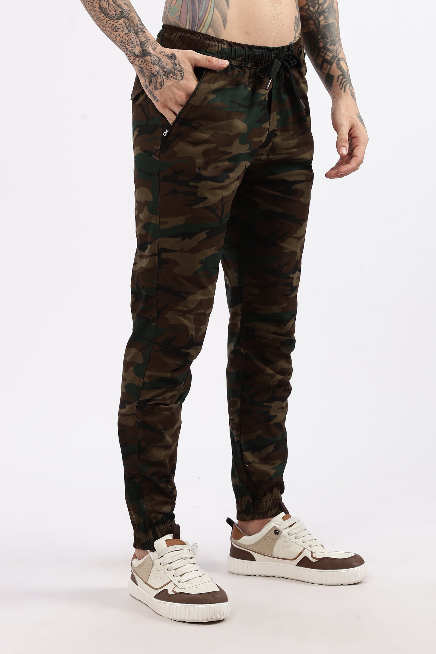 Men's Brown Military Printed Jogger