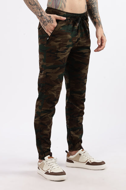 Men's Brown Military Printed Jogger