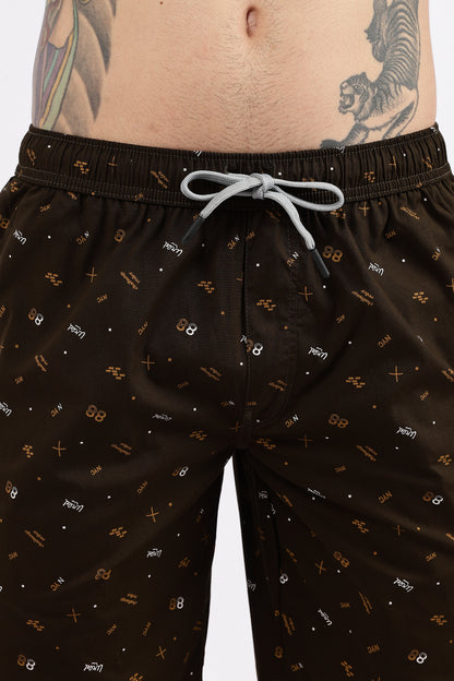 Men's Green Coastal Comfort Printed Bermuda Cotton Travel