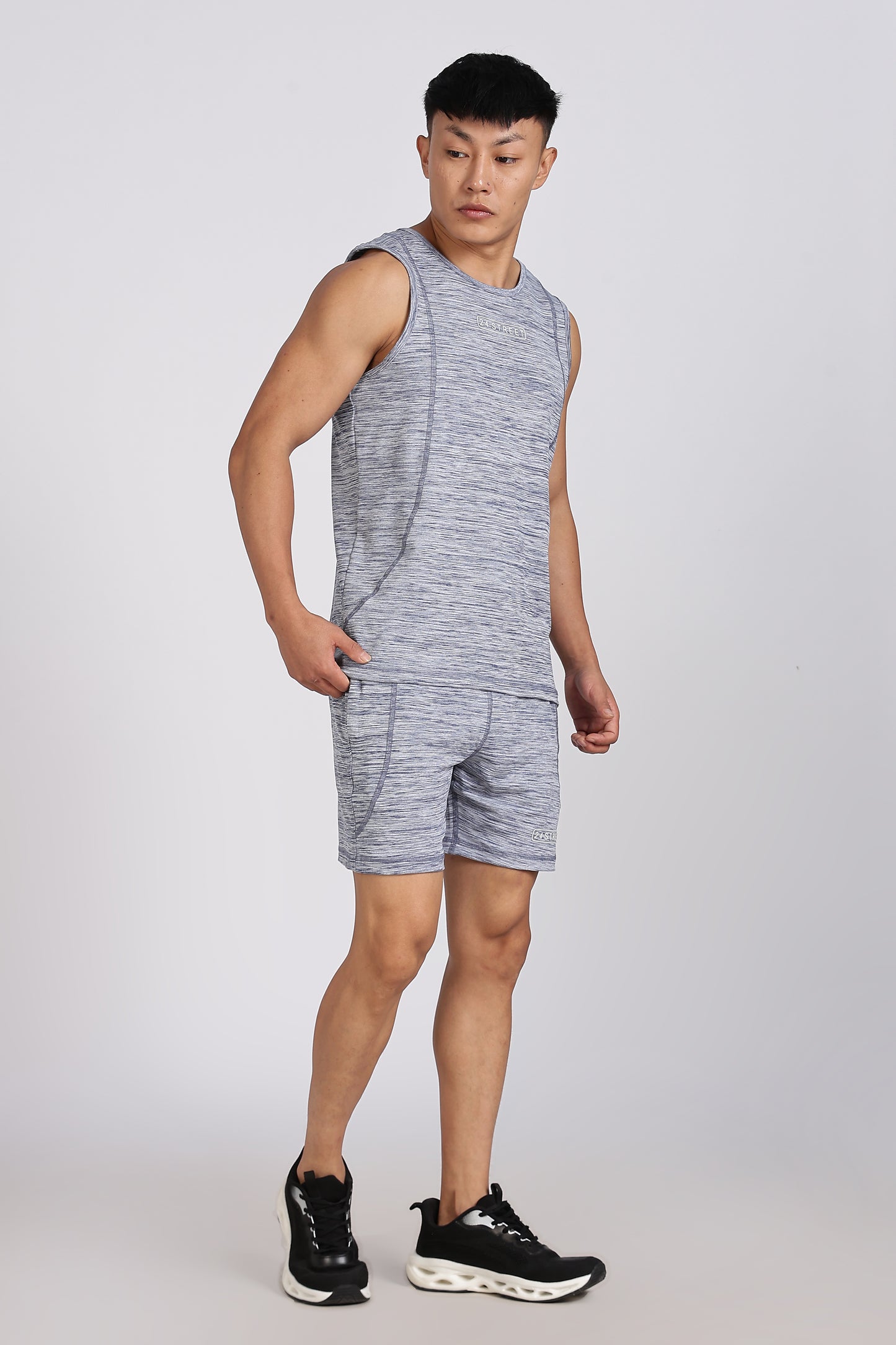 Men's Grey Co-ord set Sleeve less