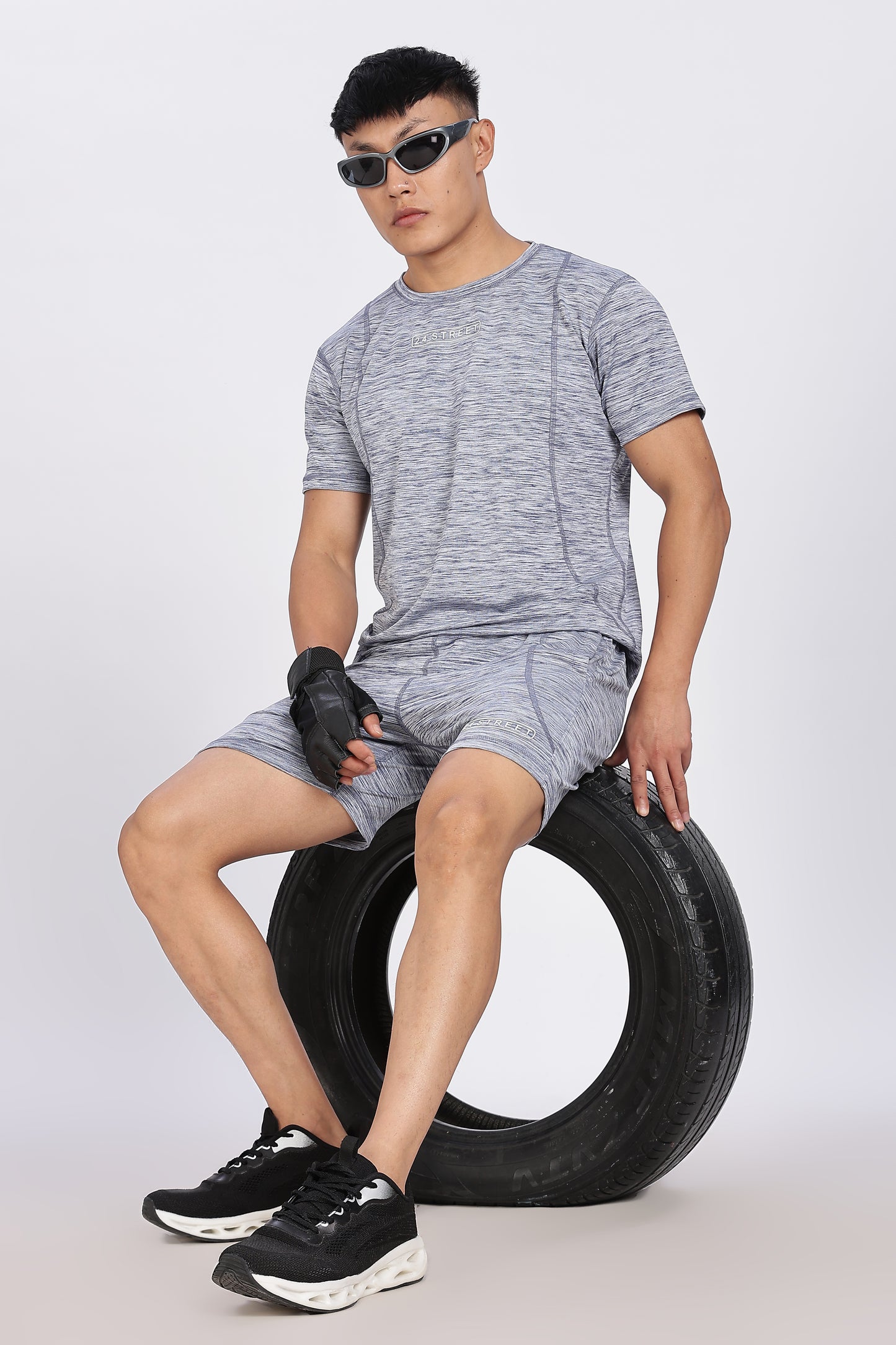 Men's Steel Grey Co-ord set Half Sleeves