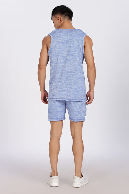 Men's Sky Blue Co-ord set Sleeve less