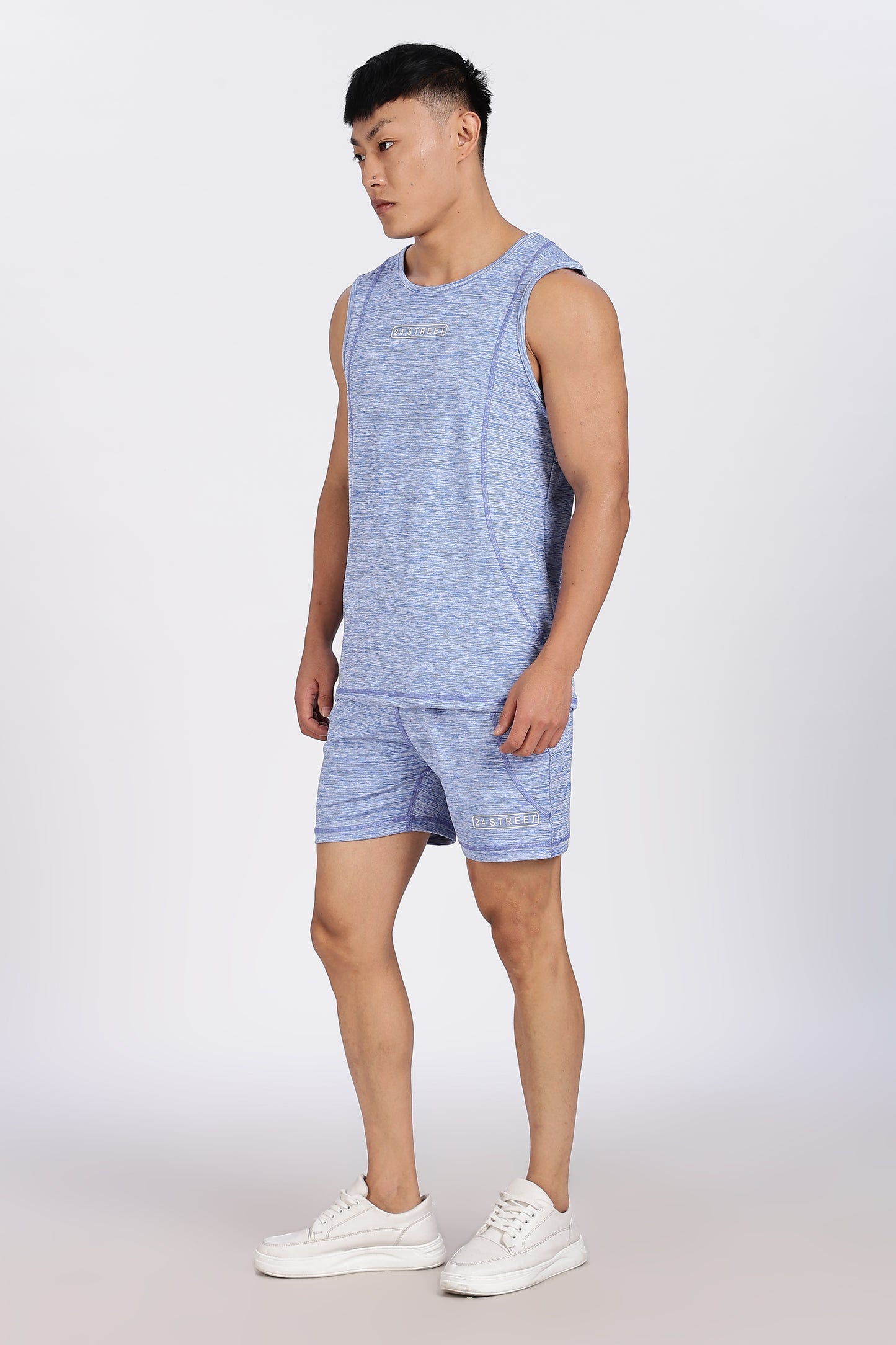 Men's Sky Blue Co-ord set Sleeve less