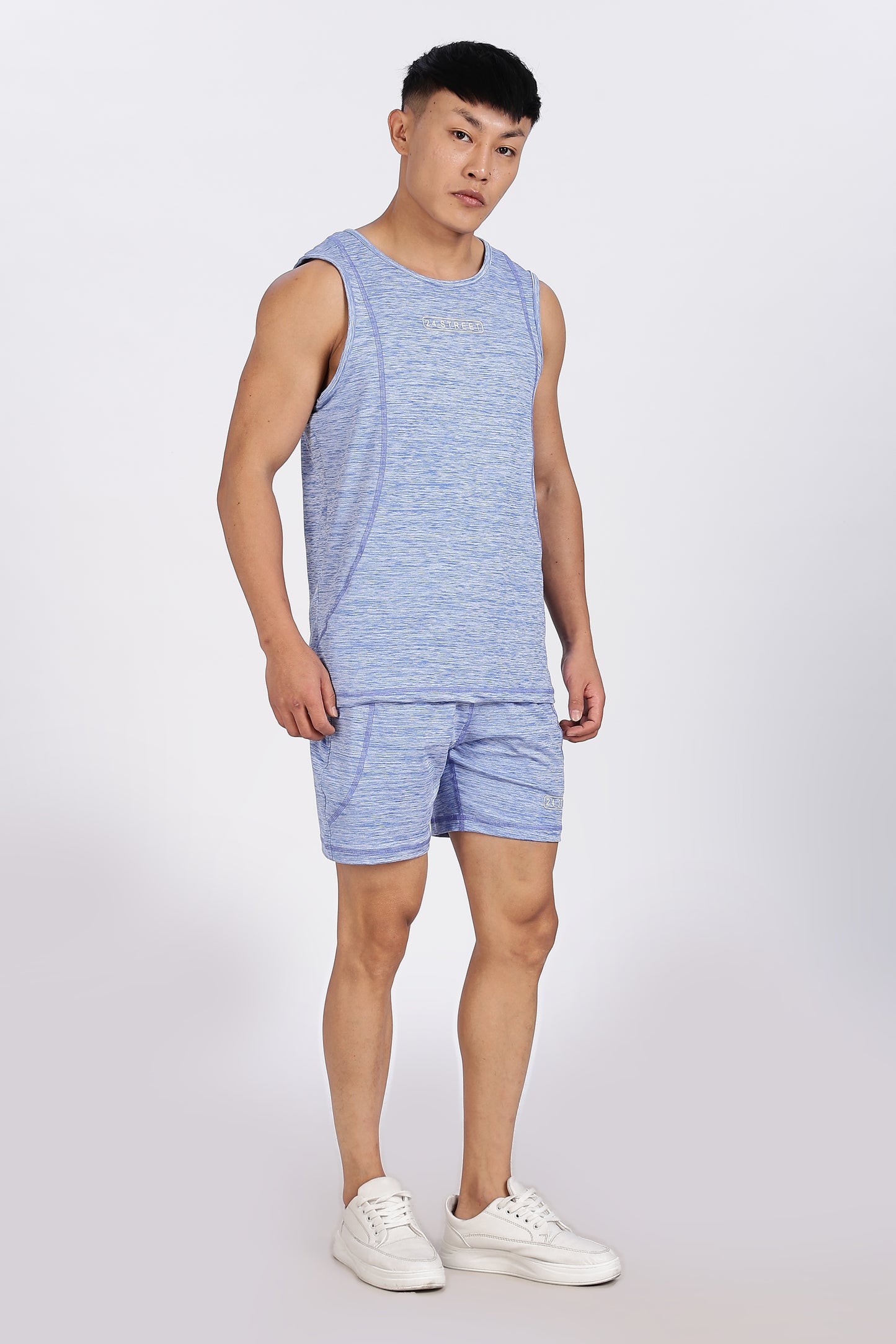 Men's Sky Blue Co-ord set Sleeve less