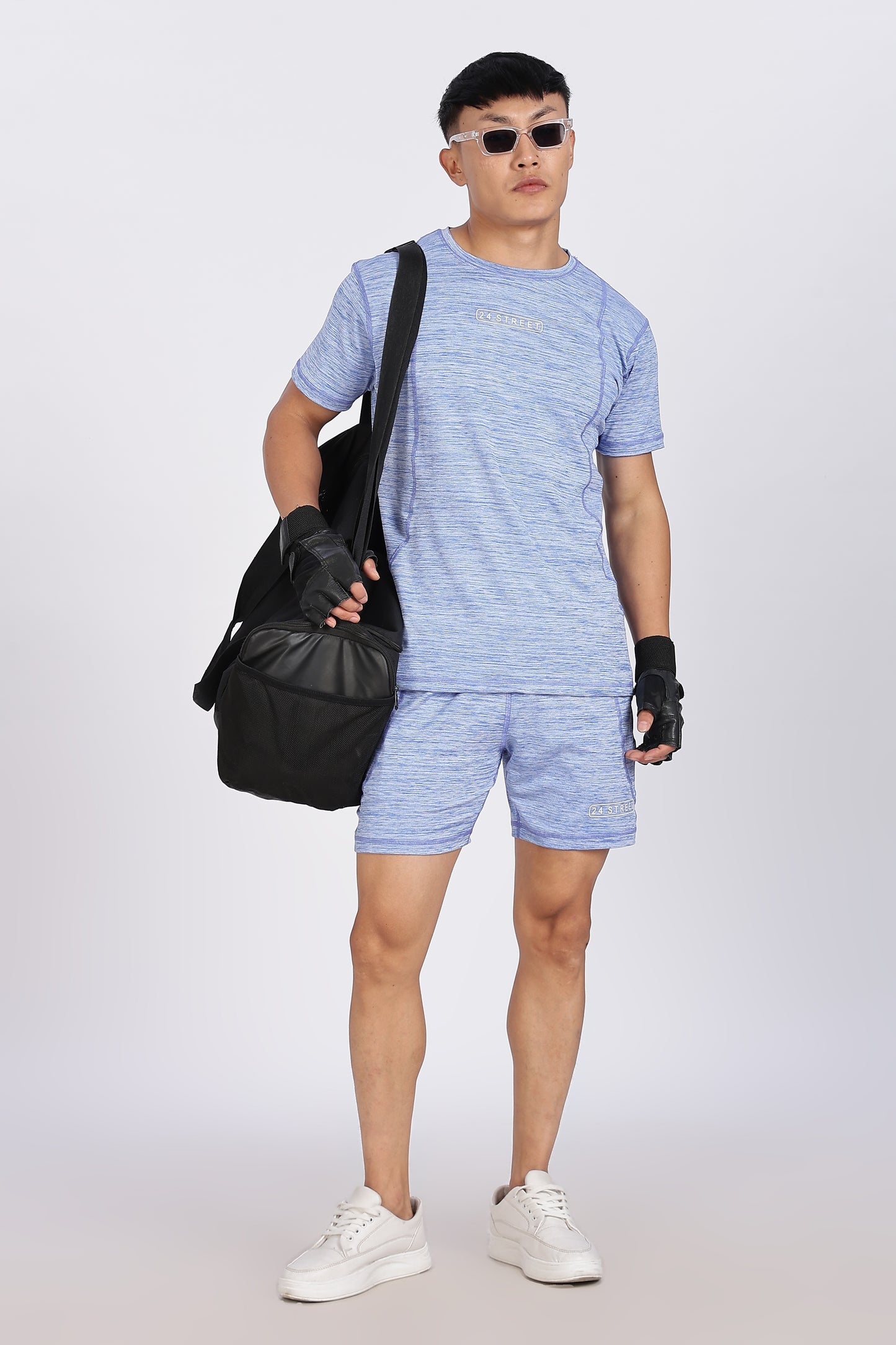 Men's Sky Blue Co-ord set Half Sleeves