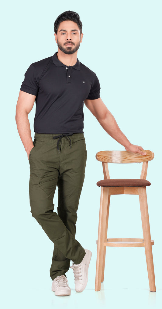 Men's Green Gentle Ease Pyjama Pants Solid Comfort Cotton