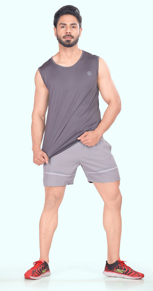 Men's Light Grey Active Pulse Sports Shorts