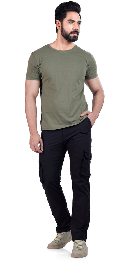 Men's Black Comfort Heaven Pyjama Pants Solid Comfort Cotton