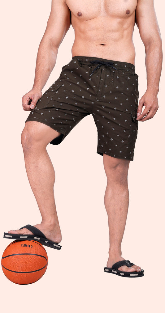 Men's Green Beach Bound Solid Bermuda Comfort Cotton